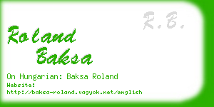 roland baksa business card